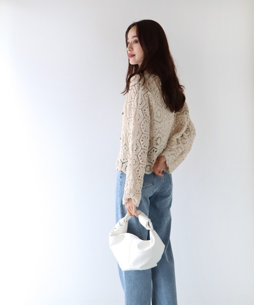 BLUEEAST（ブルーイースト）の「モチーフクロシェレースカーディガン（カーディガン/ボレロ・レディース・アイボリー/ベージュ/ブラック/ブラック系/ベージュ系/ホワイト系・MEDIUM）」の19枚目の写真