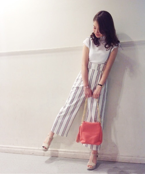 Chico（チコ）の「2WAYガウチョパンツ（その他パンツ・レディース・ホワイト系その他/ブラック×ホワイト/ネイビー・FREE）」の2枚目の写真