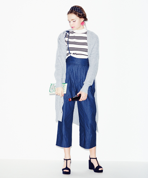 Chico（チコ）の「2WAYガウチョパンツ（その他パンツ・レディース・ホワイト系その他/ブラック×ホワイト/ネイビー・FREE）」の5枚目の写真