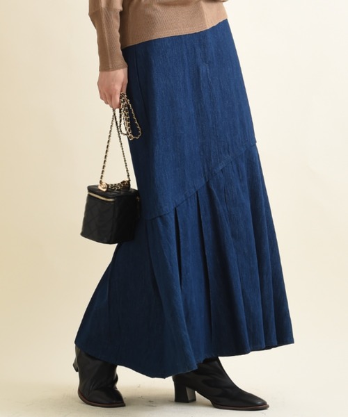 INTERPLANET（インタープラネット）の「デニムスカート（デニムスカート・レディース・ブルー/インディゴブルー・FREE）」の2枚目の写真