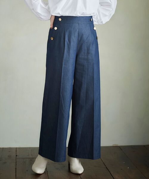 le.coeur blanc（ルクールブラン）の「デニムライクマリンワイドパンツ（デニムパンツ・レディース・ネイビー/ブルー・40/38/36）」の10枚目の写真