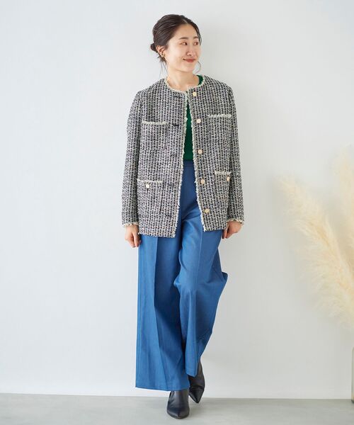 le.coeur blanc（ルクールブラン）の「デニムライクマリンワイドパンツ（デニムパンツ・レディース・ネイビー/ブルー・40/38/36）」の20枚目の写真