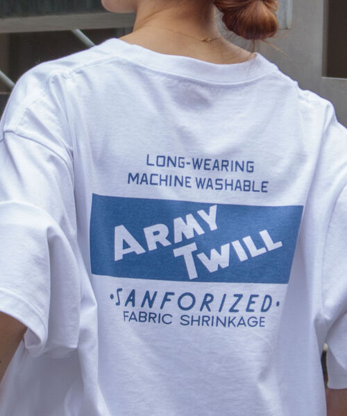 ARMY TWILL（アーミーツイル）の「【ARMY TWILL/アーミーツイル】別注 バックプリントロゴTシャツ ビッグシルエット（Tシャツ/カットソー・メンズ・ホワイト/チャコールグレー/ブルーグレー・M/L）」の15枚目の写真