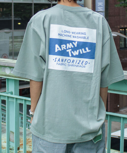 ARMY TWILL（アーミーツイル）の「【ARMY TWILL/アーミーツイル】別注 バックプリントロゴTシャツ ビッグシルエット（Tシャツ/カットソー・メンズ・ホワイト/チャコールグレー/ブルーグレー・M/L）」の22枚目の写真