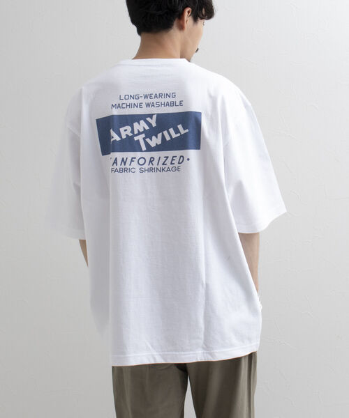 ARMY TWILL（アーミーツイル）の「【ARMY TWILL/アーミーツイル】別注 バックプリントロゴTシャツ ビッグシルエット（Tシャツ/カットソー・メンズ・ホワイト/チャコールグレー/ブルーグレー・M/L）」の12枚目の写真