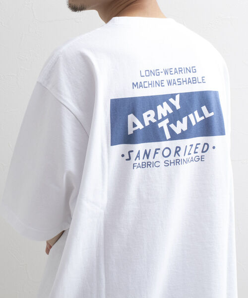 ARMY TWILL（アーミーツイル）の「【ARMY TWILL/アーミーツイル】別注 バックプリントロゴTシャツ ビッグシルエット（Tシャツ/カットソー・メンズ・ホワイト/チャコールグレー/ブルーグレー・M/L）」の13枚目の写真