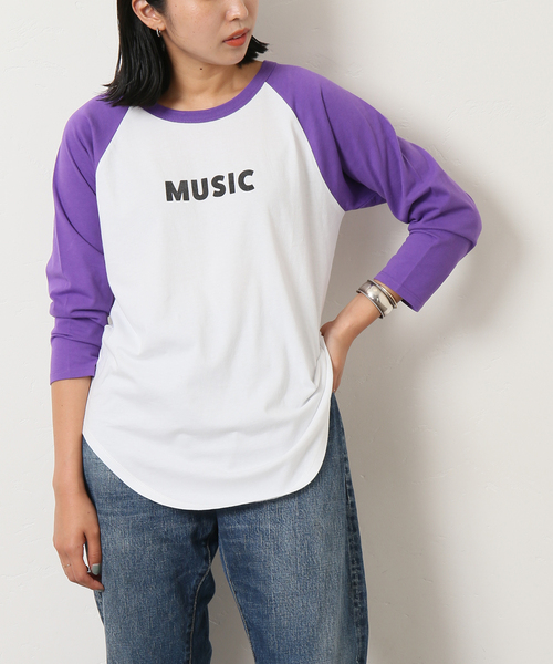 Bonum(ボナム)の「MUSICベースボールTシャツ(Tシャツ/カットソー・レディース・ホワイト/ホワイト系その他・FREE)」の7枚目の写真