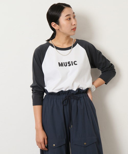 Bonum(ボナム)の「MUSICベースボールTシャツ(Tシャツ/カットソー・レディース・ホワイト/ホワイト系その他・FREE)」の10枚目の写真