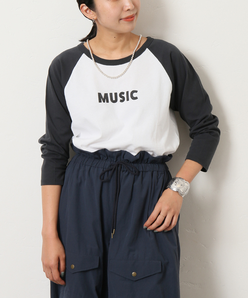 Bonum(ボナム)の「MUSICベースボールTシャツ(Tシャツ/カットソー・レディース・ホワイト/ホワイト系その他・FREE)」の13枚目の写真