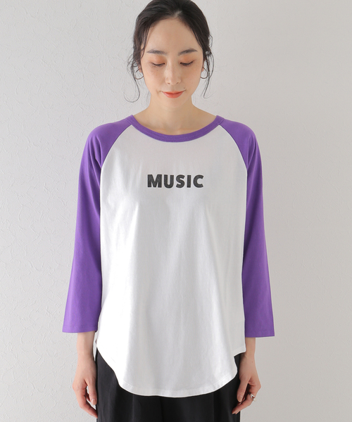 Bonum(ボナム)の「MUSICベースボールTシャツ(Tシャツ/カットソー・レディース・ホワイト/ホワイト系その他・FREE)」の15枚目の写真