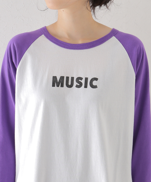 Bonum(ボナム)の「MUSICベースボールTシャツ(Tシャツ/カットソー・レディース・ホワイト/ホワイト系その他・FREE)」の18枚目の写真