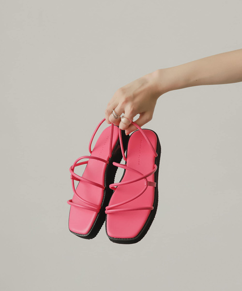 SENSE OF PLACE by URBAN RESEARCH（センスオブプレイスバイアーバンリサーチ）の「ボリュームソールコードサンダル（サンダル・レディース・アイボリー/ブルー/ピンク/ブラック・MEDIUM/SMALL/LARGE）」の4枚目の写真