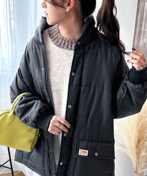 Java(ジャバ)の「《JaVaジャバ コラボ》ラフだけど品良く。中綿bigシルエットブルゾン(ダウンジャケット/コート・レディース・ブラック/カーキ/モカ・SMALL/MEDIUM/LARGE/X-LARGE)」の7枚目の写真