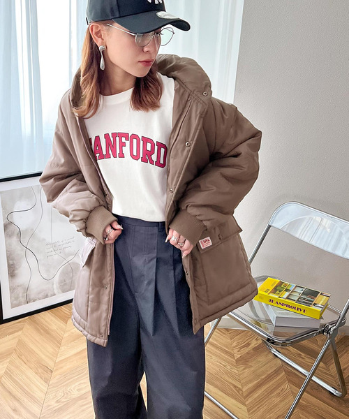 Java(ジャバ)の「《JaVaジャバ コラボ》ラフだけど品良く。中綿bigシルエットブルゾン(ダウンジャケット/コート・レディース・ブラック/カーキ/モカ・SMALL/MEDIUM/LARGE/X-LARGE)」の4枚目の写真