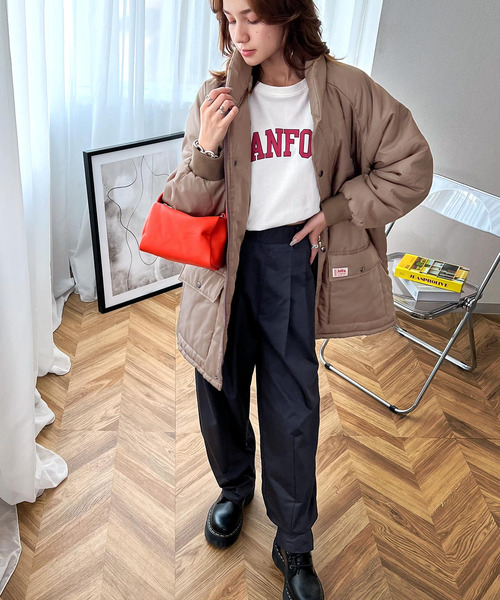 Java(ジャバ)の「《JaVaジャバ コラボ》ラフだけど品良く。中綿bigシルエットブルゾン(ダウンジャケット/コート・レディース・ブラック/カーキ/モカ・SMALL/MEDIUM/LARGE/X-LARGE)」の5枚目の写真