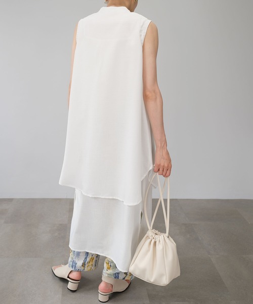 ANDJ(アンドジェイ)の「スラブジョーゼットレイヤード風ワンピース(シャツワンピース・レディース・ホワイト/オレンジ系その他/ブラック/グリーン・M)」の19枚目の写真