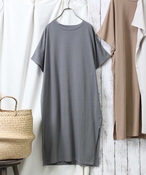 Right-on（ライトオン）の「【HONEYSUCKLE ROSE】フレンチスリーブチュニック（チュニック・レディース・ダークグレー/ライトベージュ/ブラウン・L/M）」の5枚目の写真