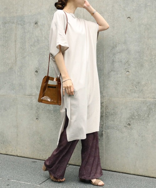 Right-on（ライトオン）の「【HONEYSUCKLE ROSE】フレンチスリーブチュニック（チュニック・レディース・ダークグレー/ライトベージュ/ブラウン・L/M）」の16枚目の写真