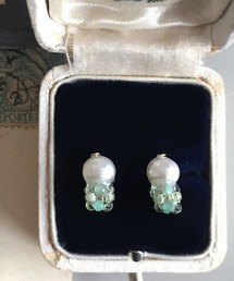 【malle la brocante/マルラブロカント】誕生石と淡水パールのプチピアス（チタン）