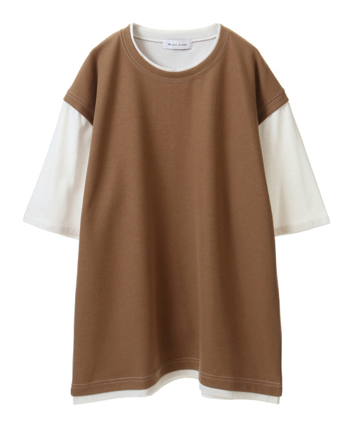 MASTER FRAME(マスターフレーム )の「ミニワッフルベストフェイクレイヤード Tシャツ(Tシャツ/カットソー・メンズ・ブラック/ベージュ/ネイビー・4/3)」の2枚目の写真