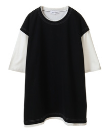 ミニワッフルベストフェイクレイヤード Tシャツ