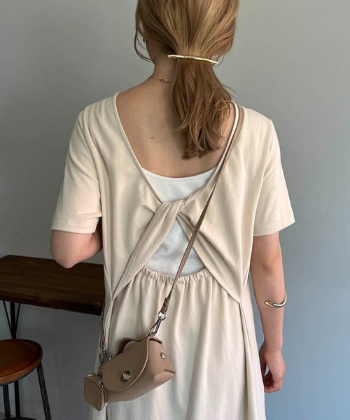 CAPRICIEUX LE'MAGE（カプリシューレマージュ）の「バックオープンＴワンピース（ワンピース・レディース・ブラック/モカ/ホワイト系その他・FREE）」の6枚目の写真