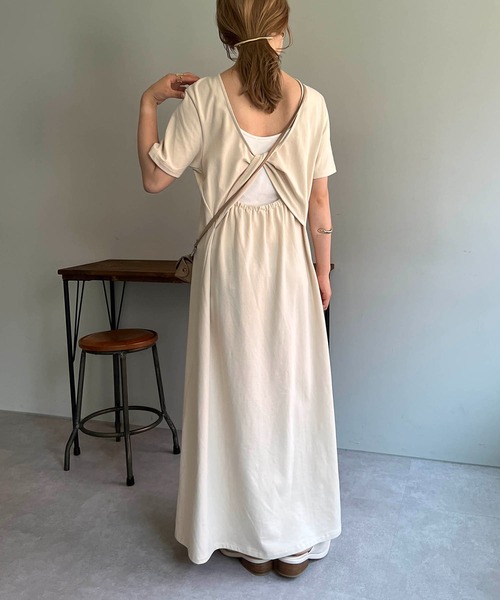 CAPRICIEUX LE'MAGE（カプリシューレマージュ）の「バックオープンＴワンピース（ワンピース・レディース・ブラック/モカ/ホワイト系その他・FREE）」の12枚目の写真