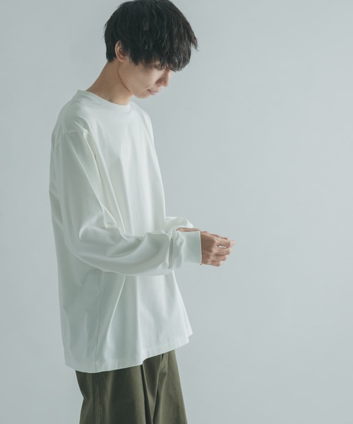 FORK&SPOON(フォークアンドスプーン)の「FORK&SPOON ソフトタッチクルーネックTシャツ(Tシャツ/カットソー・メンズ・オフホワイト/グレー系その他/グリーン系その他・4/5)」の6枚目の写真