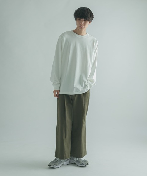 FORK&SPOON(フォークアンドスプーン)の「FORK&SPOON ソフトタッチクルーネックTシャツ(Tシャツ/カットソー・メンズ・オフホワイト/グレー系その他/グリーン系その他・4/5)」の8枚目の写真