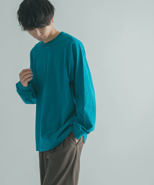 FORK&SPOON(フォークアンドスプーン)の「FORK&SPOON ソフトタッチクルーネックTシャツ(Tシャツ/カットソー・メンズ・オフホワイト/グレー系その他/グリーン系その他・4/5)」の14枚目の写真