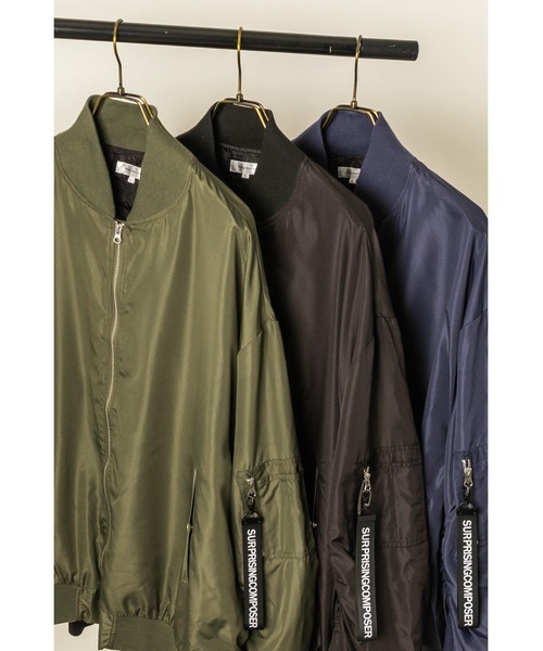 オーバーサイズMA-1ミリタリーフライトジャケットドロップショルダーブルゾン