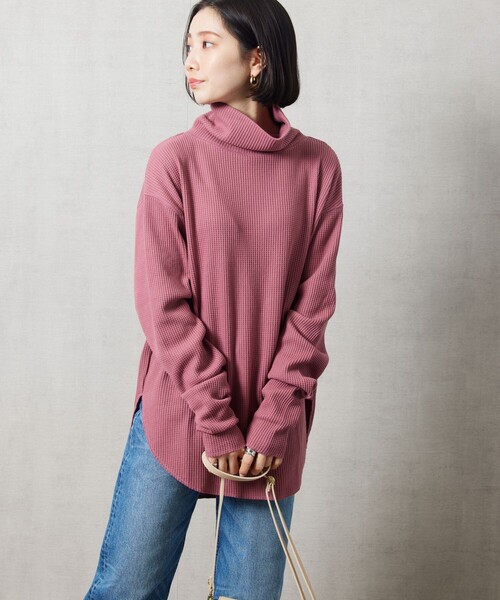 FREAK'S STORE(フリークスストア)の「【WEB限定】ワッフルタートルネックプルオーバー(Tシャツ/カットソー・レディース・ナチュラル/ライトグレー/ブラック/ベージュ/ピンク/オリーブ/ブルー・フリ-)」の20枚目の写真