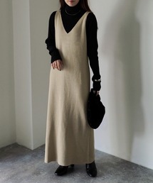 Riberry | 深Vネックニットワンピース(ワンピース)