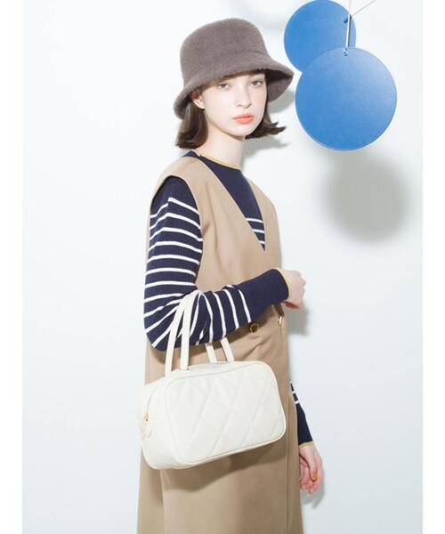 Te chichi TERRASSE（テチチテラス）の「キルティングボストンバッグ（ハンドバッグ・レディース・ブラック/オフホワイト/ブルー・ﾌﾘ-）」の7枚目の写真