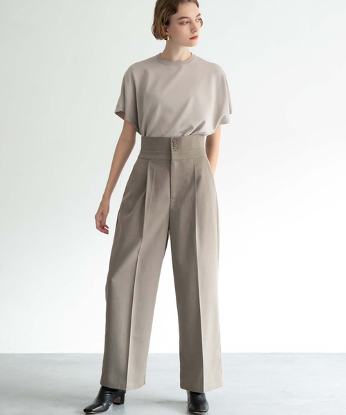 CEDNIE(セドニー)の「ハイウエストツイルタックパンツ(その他パンツ・レディース・ブルー/ブラウン/ブラック・S/M)」の6枚目の写真