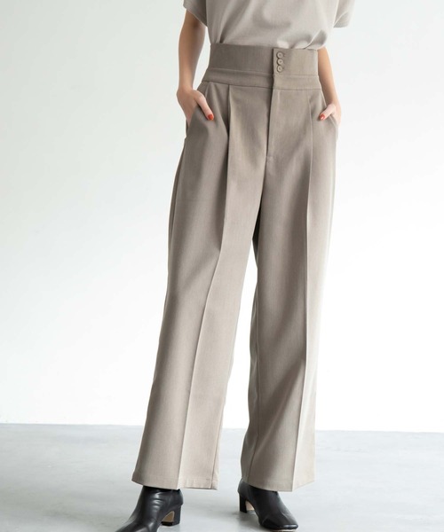 CEDNIE(セドニー)の「ハイウエストツイルタックパンツ(その他パンツ・レディース・ブルー/ブラウン/ブラック・S/M)」の5枚目の写真