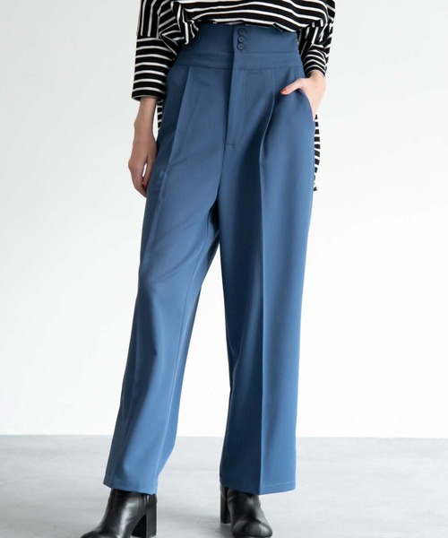 CEDNIE(セドニー)の「ハイウエストツイルタックパンツ(その他パンツ・レディース・ブルー/ブラウン/ブラック・S/M)」の9枚目の写真