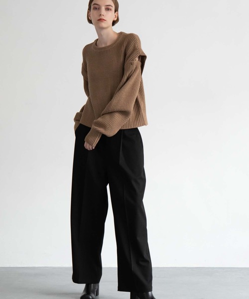 CEDNIE(セドニー)の「ハイウエストツイルタックパンツ(その他パンツ・レディース・ブルー/ブラウン/ブラック・S/M)」の15枚目の写真