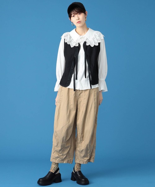 BeAMS DOT(ビームスドット)の「【WEB限定】BeAMS DOT / ベスト×フリルブラウスSET(ベスト・レディース・オリーブ/ベージュ/ブラック・S/M/L)」の10枚目の写真