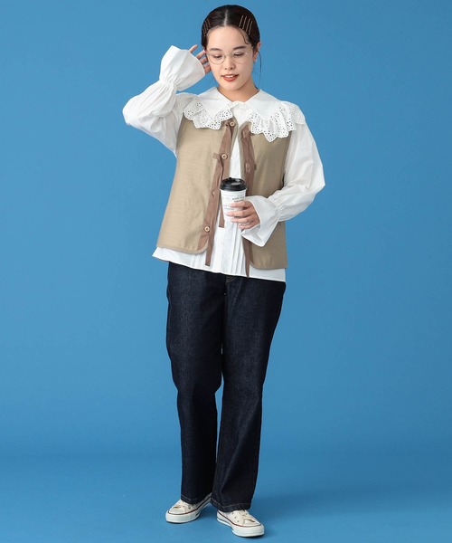 BeAMS DOT(ビームスドット)の「【WEB限定】BeAMS DOT / ベスト×フリルブラウスSET(ベスト・レディース・オリーブ/ベージュ/ブラック・S/M/L)」の20枚目の写真