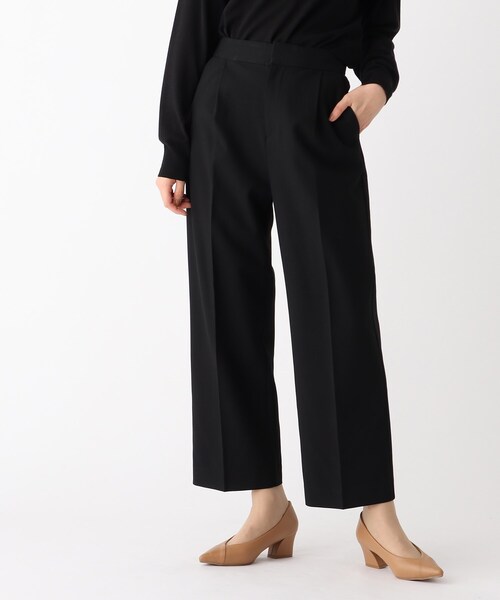 OPAQUE.CLIP（オペークドットクリップ）の「◆【ネオサーモ】裏起毛ツイル ワイドパンツ（その他パンツ・レディース・ブラック/オフホワイト/ブルー/グレー系・34/36/38/40/42）」の3枚目の写真