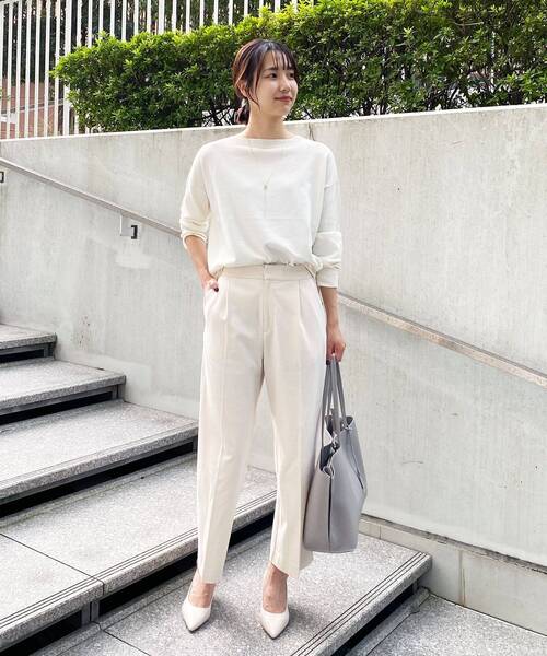 OPAQUE.CLIP（オペークドットクリップ）の「◆【ネオサーモ】裏起毛ツイル ワイドパンツ（その他パンツ・レディース・ブラック/オフホワイト/ブルー/グレー系・34/36/38/40/42）」の8枚目の写真