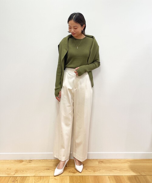 OPAQUE.CLIP（オペークドットクリップ）の「◆【ネオサーモ】裏起毛ツイル ワイドパンツ（その他パンツ・レディース・ブラック/オフホワイト/ブルー/グレー系・34/36/38/40/42）」の18枚目の写真