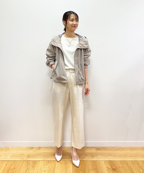 OPAQUE.CLIP（オペークドットクリップ）の「◆【ネオサーモ】裏起毛ツイル ワイドパンツ（その他パンツ・レディース・ブラック/オフホワイト/ブルー/グレー系・34/36/38/40/42）」の6枚目の写真