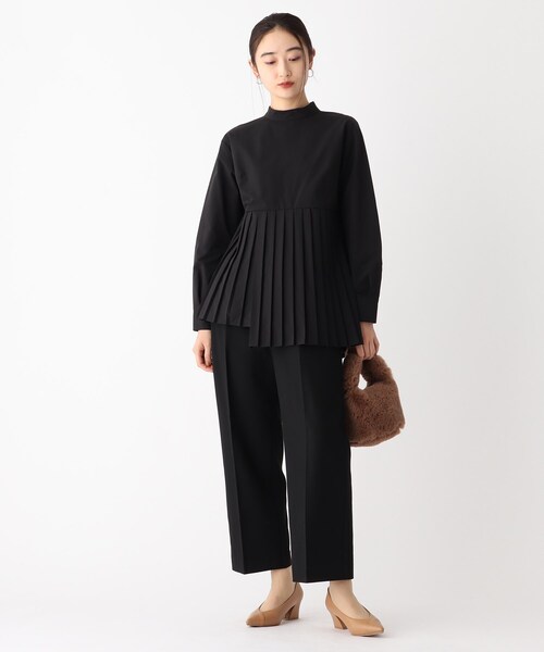 OPAQUE.CLIP（オペークドットクリップ）の「◆【ネオサーモ】裏起毛ツイル ワイドパンツ（その他パンツ・レディース・ブラック/オフホワイト/ブルー/グレー系・34/36/38/40/42）」の19枚目の写真