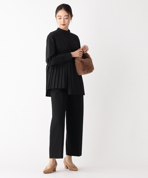 OPAQUE.CLIP（オペークドットクリップ）の「◆【ネオサーモ】裏起毛ツイル ワイドパンツ（その他パンツ・レディース・ブラック/オフホワイト/ブルー/グレー系・34/36/38/40/42）」の7枚目の写真