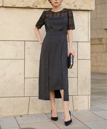 plaid lace pencil dress