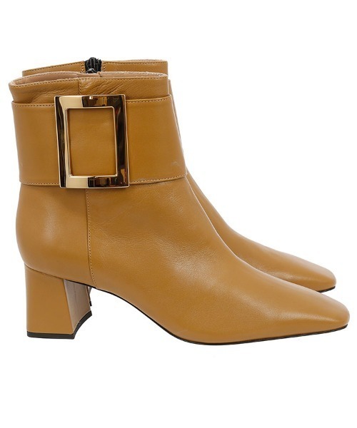 FABIO RUSCONI(ファビオ ルスコーニ)/スクエアトゥ ゴールドモチーフ ショート ブーツ