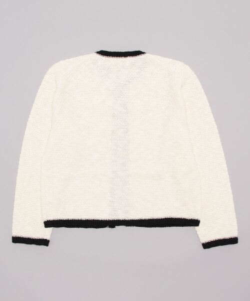 INED（イネド）の「異素材MIXツイードニットカーディガン（カーディガン/ボレロ・レディース・ブラック/オフホワイト・9号）」の3枚目の写真