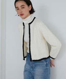 INED | 異素材MIXツイードニットカーディガン(カーディガン/ボレロ)